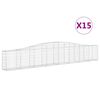 vidaXL Klenut&eacute; gabionov&eacute; ko&scaron;e 15 ks 400x30x60/80 cm pozinkovan&eacute; železo