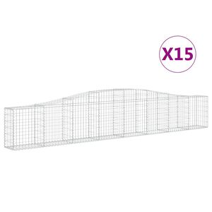 vidaXL Klenut&eacute; gabionov&eacute; ko&scaron;e 15 ks 400x30x60/80 cm pozinkovan&eacute; železo
