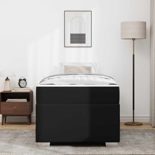 vidaXL R&aacute;m postele s matrac&iacute; Čern&aacute; 100 x 200 cm textil