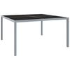 vidaXL Zahradn&iacute; stůl 130 x 130 x 72 cm &scaron;ed&yacute; ocel a sklo