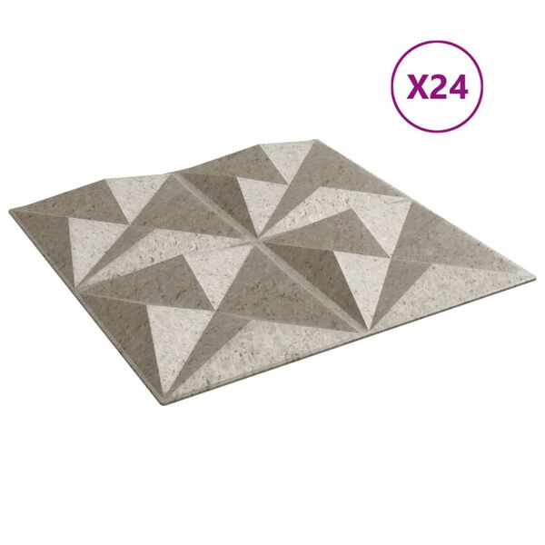 vidaXL N&aacute;stěnn&eacute; panely 24 ks betonov&eacute; 50 x 50 cm XPS 6 m&sup2; origami