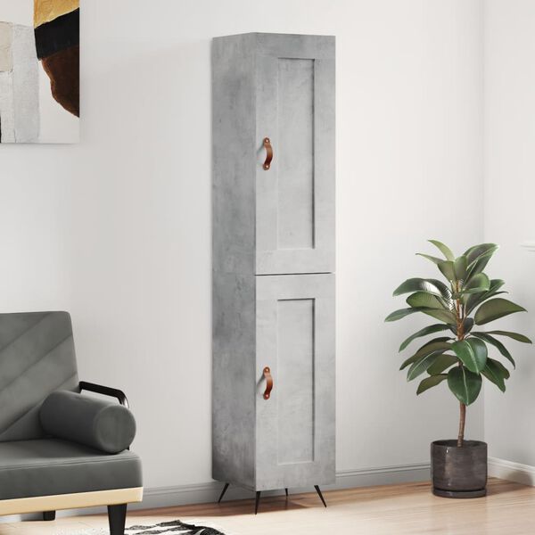 vidaXL Skř&iacute;ň highboard betonově &scaron;ed&aacute; 34,5x34x180 cm kompozitn&iacute; dřevo