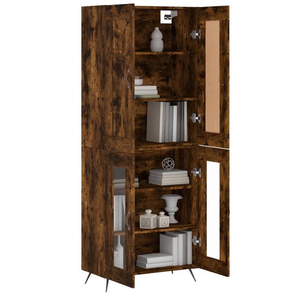 vidaXL Skř&iacute;ň highboard kouřov&yacute; dub 69,5 x 34 x 180 cm kompozitn&iacute; dřevo