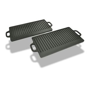 vidaXL Grilovac&iacute; deska 2 ks oboustrann&aacute; litinov&aacute; 38x23 cm
