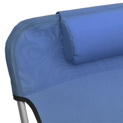 vidaXL Skládací lehátka 2 ks modrá textilen a ocel