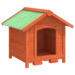 vidaXL Ps&iacute; bouda hněd&aacute; 65 x 65 x 61,5 cm masivn&iacute; borov&eacute; dřevo