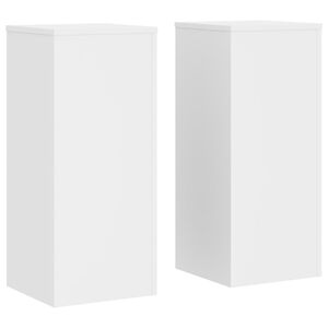 vidaXL Stojany na rostliny 2 ks b&iacute;l&eacute; 30 x 30 x 70 cm kompozitn&iacute; dřevo