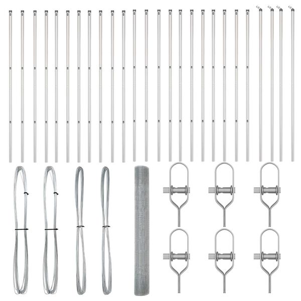 vidaXL Plotov&yacute; sloupek. Stř&iacute;brn&aacute; 50 x 1,2 m (19 x 19 mm s&iacute;ť) Ocel