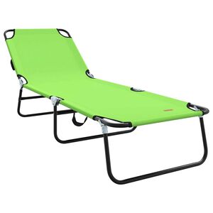 vidaXL Skl&aacute;dac&iacute; leh&aacute;tko Zelen&aacute; 188 x 57 x 86,5 cm Polyester