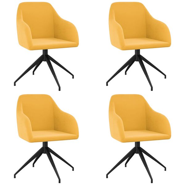vidaXL J&iacute;deln&iacute; židle 4 ks hořčicově žlut&eacute; samet