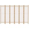 vidaXL Skl&aacute;dac&iacute; 6panelov&yacute; parav&aacute;n 240 cm bambus a pl&aacute;tno