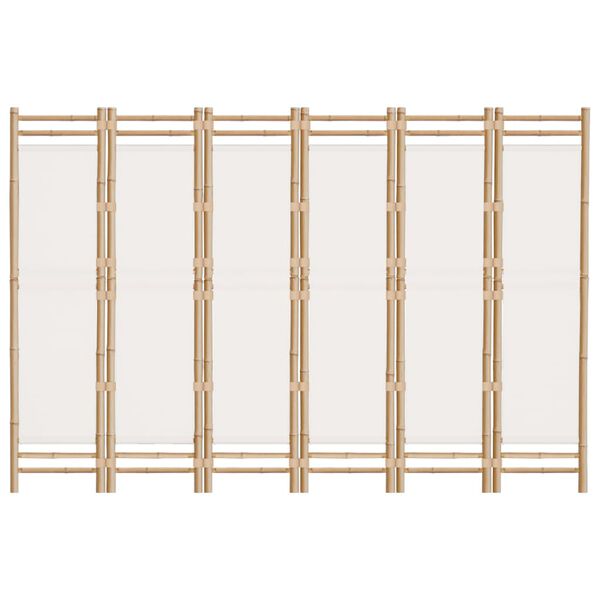 vidaXL Skl&aacute;dac&iacute; 6panelov&yacute; parav&aacute;n 240 cm bambus a pl&aacute;tno