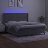 vidaXL Box spring postel s matrac&iacute; a LED světle &scaron;ed&aacute; 180x200 cm samet
