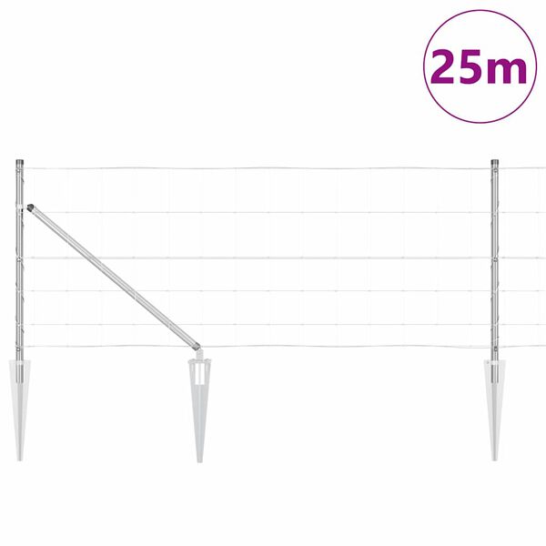 vidaXL Plotov&yacute; sloupek. Pozinkovan&yacute; 25 x 0,8 m Ocel