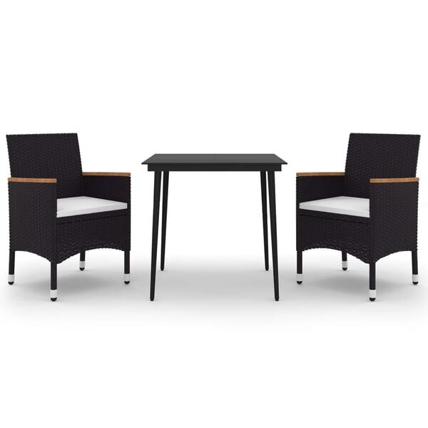 vidaXL 3d&iacute;ln&yacute; zahradn&iacute; j&iacute;deln&iacute; set s podu&scaron;kami polyratan a sklo