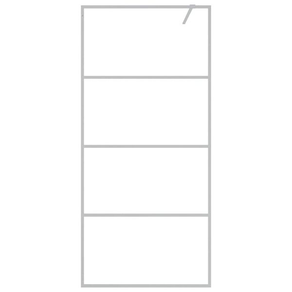 vidaXL Sprchov&aacute; z&aacute;stěna walk-in stř&iacute;brn&aacute; 90 x 195 cm čir&eacute; ESG sklo