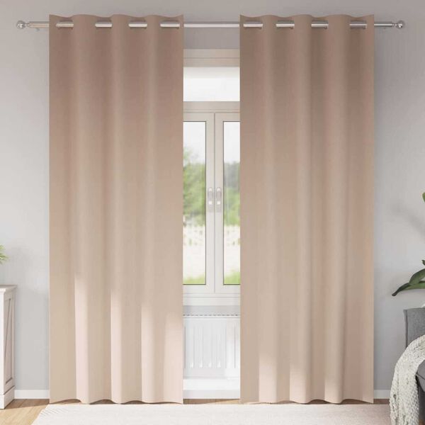 vidaXL Z&aacute;věsy na zatemněn&iacute; s kroužky 2 pcs Taupe 245 x 140 cm