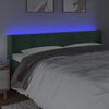 vidaXL Čelo postele s LED tmavě zelen&eacute; 183 x 16 x 78/88 cm samet