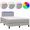 vidaXL Box spring postel s matrací a LED světle šedá 120x200 cm textil