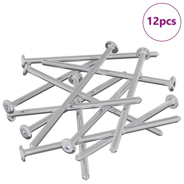 vidaXL N&aacute;bytkov&eacute; &scaron;rouby 12 pcs Stř&iacute;brn&aacute; M6 x 120 mm Ocel