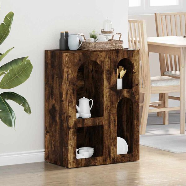 vidaXL Serv&iacute;rovac&iacute; skř&iacute;ň Kouřov&yacute; dub 59 x 35 x 80.5 cm