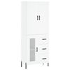 vidaXL Skř&iacute;ň highboard b&iacute;l&aacute; 69,5 x 34 x 180 cm kompozitn&iacute; dřevo