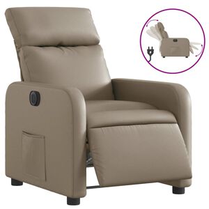 vidaXL Elektrick&eacute; polohovac&iacute; křeslo cappuccino uměl&aacute; kůže