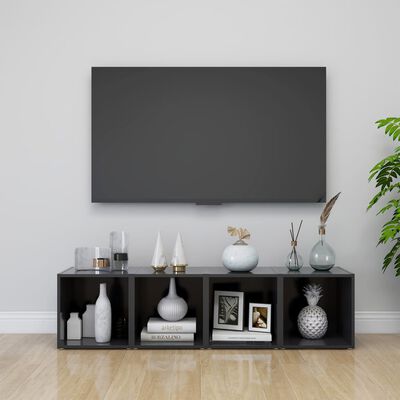 vidaXL TV stolky 2 ks šedé 37 x 35 x 37 cm dřevotříska