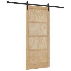 vidaXL Posuvn&eacute; dveře Př&iacute;rodn&iacute; 86 x 198,5 cm Masivn&iacute; borovicov&eacute; dřevo