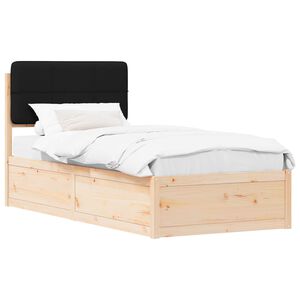 vidaXL R&aacute;m postele s čalouněn&yacute;m čelem s čelo Čern&aacute; 100 x 200 cm