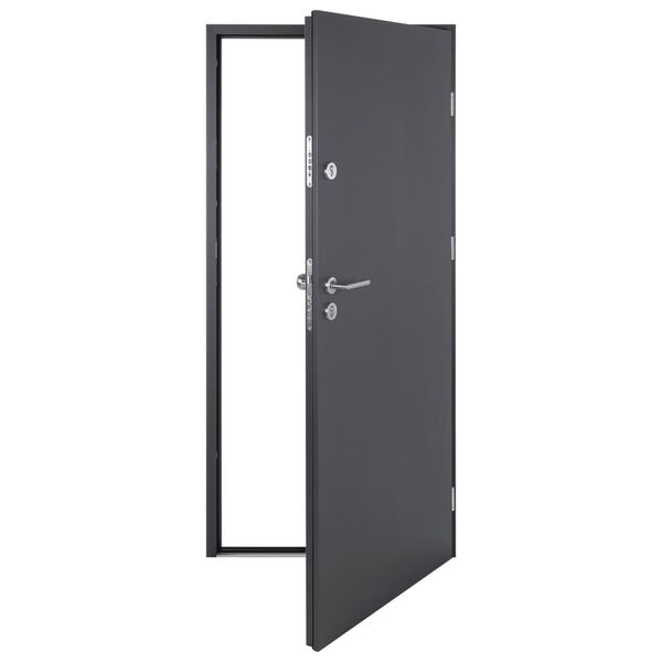 vidaXL Vchodov&eacute; dveře antracitov&eacute; 90 x 200 cm hlin&iacute;k