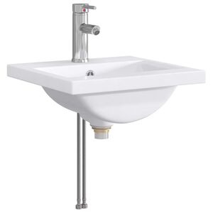 vidaXL Um&yacute;vadlo s bateri&iacute; a odpadem Chrom 42 x 40 x 16,5 cm Keramika
