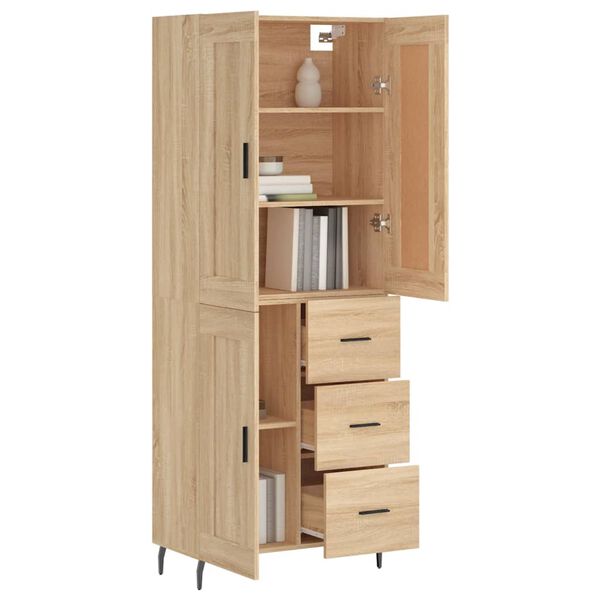 vidaXL Skř&iacute;ň highboard dub sonoma 69,5 x 34 x 180 cm kompozitn&iacute; dřevo
