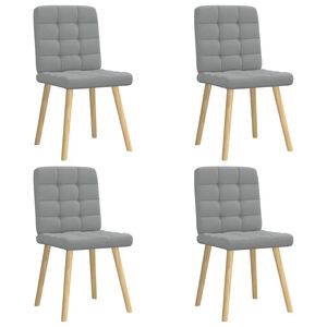 vidaXL J&iacute;deln&iacute; židle 4 ks světle &scaron;ed&eacute; textil