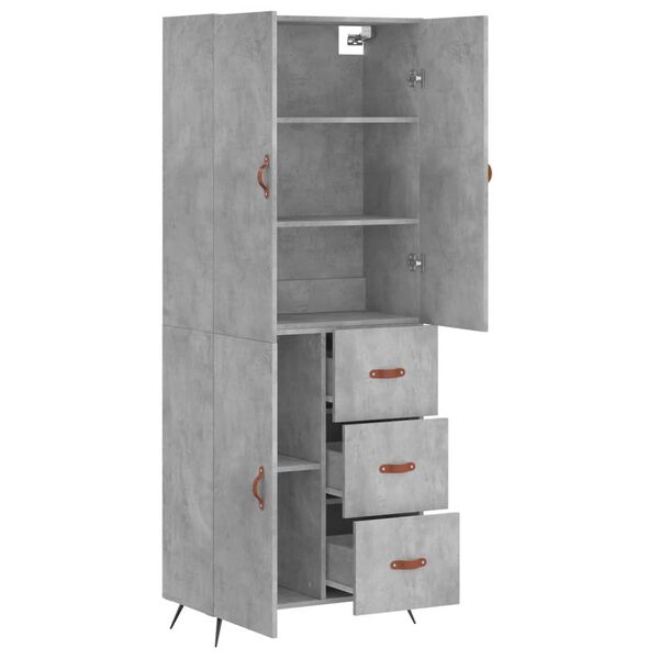 vidaXL Skříň highboard betonově šedá 69,5x34x180 cm kompozitní dřevo