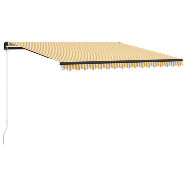 vidaXL Ručně zatahovac&iacute; mark&yacute;za s LED světlem 400 x 300 cm žlutob&iacute;l&aacute;