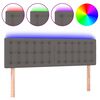 vidaXL Čelo postele s LED &scaron;ed&eacute; 144x5x78/88 cm uměl&aacute; kůže