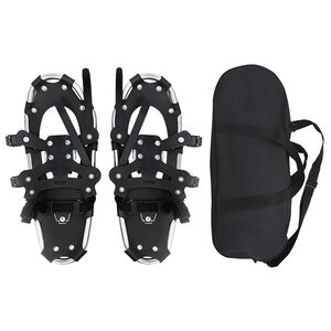 vidaXL 3 v 1 Sněžnice Stř&iacute;brn&aacute; a čern&aacute; 53,5 x 21 cm Hlin&iacute;k a HDPE