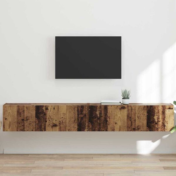 vidaXL TV wall cabinet N&aacute;stěnn&yacute; 2 pcs Star&eacute; dřevo 98 x 31 x 29,5 cm