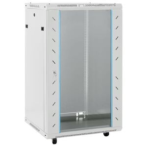 vidaXL 18U S&iacute;ťov&aacute; rozvodn&aacute; skř&iacute;ň otočn&eacute; nožičky 19" IP20 60x60x100 cm