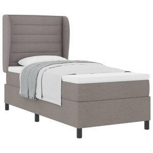 vidaXL Postel s boxspringem s čelo Taupe 90 x 200 cm textil