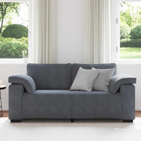 vidaXL Loveseat Sofa Tmavě &scaron;ed&aacute; 180x77x82 cm samet