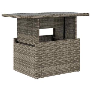 vidaXL Zahradn&iacute; stůl se skleněnou deskou &scaron;ed&yacute; 100x55x73 cm polyratan