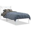 vidaXL Kovov&yacute; r&aacute;m postele bez matrace s čelem b&iacute;l&yacute; 75 x 190 cm