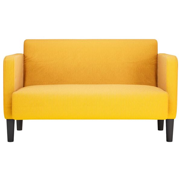 vidaXL Loveseat Sofa světle žluté 109 cm manšestrová tkanina