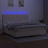 vidaXL Box spring postel s matrac&iacute; a LED kr&eacute;mov&aacute; 200x200 cm textil