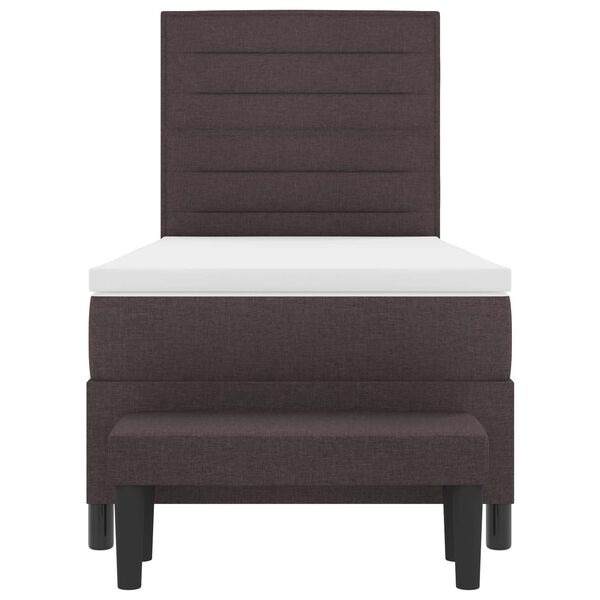 vidaXL Postel s boxspringem s matrac&iacute; Tmavě hněd&aacute; 90 x 190 cm textil