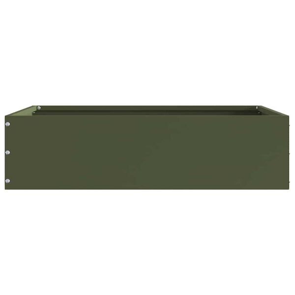 vidaXL Okraj tr&aacute;vn&iacute;ku 6 pcs Olivově zelen&aacute; 50 x 50 x 13 cm Ocel