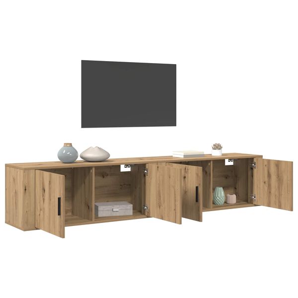 vidaXL N&aacute;stěnn&yacute; TV skř&iacute;ňov&yacute; set N&aacute;stěnn&yacute; 2 pcs Artisanov&yacute; dub