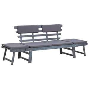 vidaXL Zahradn&iacute; lavice s podu&scaron;kami 2 v 1 &scaron;ed&aacute; 190 cm masivn&iacute; ak&aacute;cie